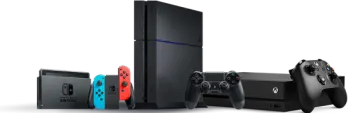 a group of video game consoles