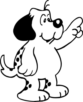 a black and white drawing of a dog