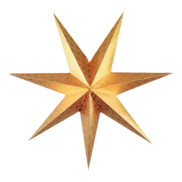 a gold moravian star on a white background