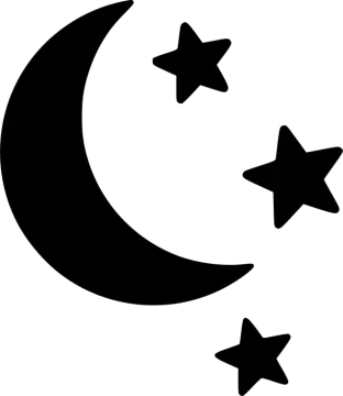 a crescent and stars