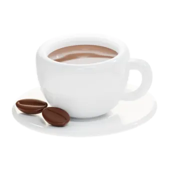a cup of coffee and two chocolates