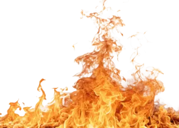 fire on a white background