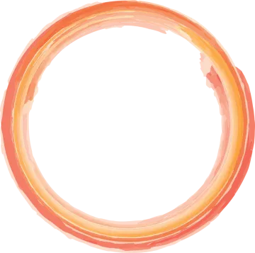 a circular painted with watercolors