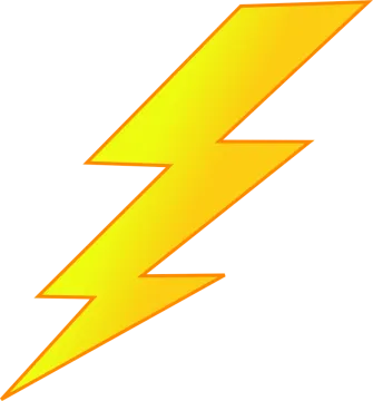 a yellow lightning bolt on a white background