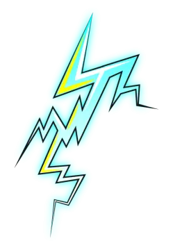 a lightning bolt on a white background