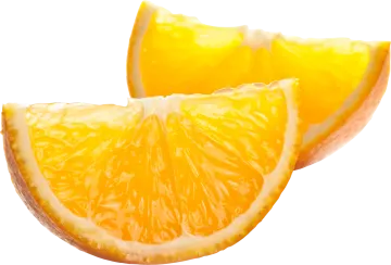 two halves of an orange