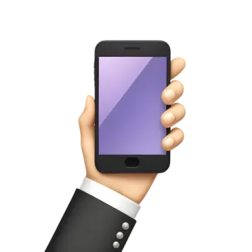 a hand holding a smart phone with a purple screen