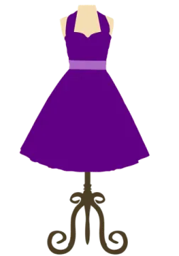 a purple dress on a manne