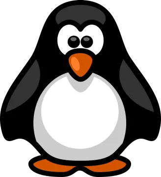 a cartoon penguin sitting on the ground