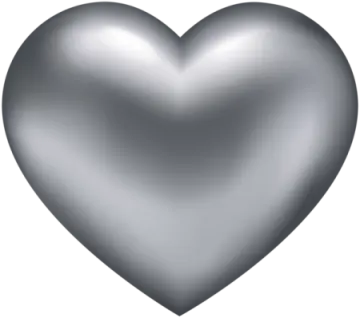 a silver heart on white background