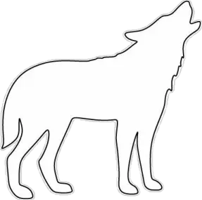 a wolf silhouette on a white background