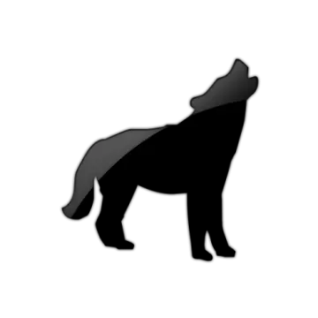 a wolf silhouetted on a white background