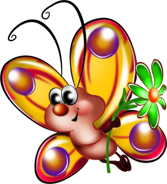 a butterfly with a flower on its back
