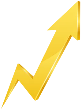 a gold arrow icon on a white background