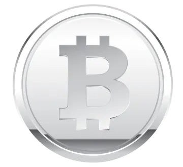 a silver coin with the letter b on it