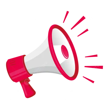 a red and white megaphone on a white background
