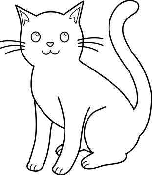 a black and white drawing of a cat