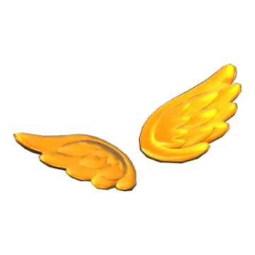 two yellow wings on a white background