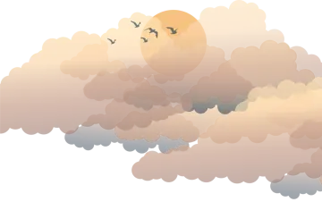 a cloud with birds flying in the sky