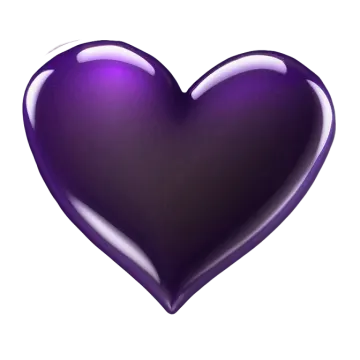 a purple heart on a white background