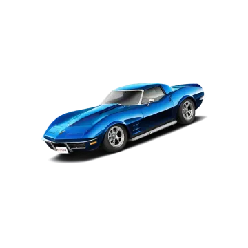 a blue car on a white background