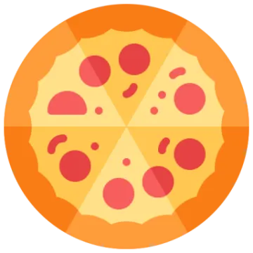 a slice of pizza on a white background