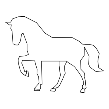 a black and white drawing of a horse