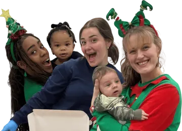 a group of people dressed as elves