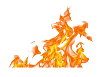 a fire flame on a white background