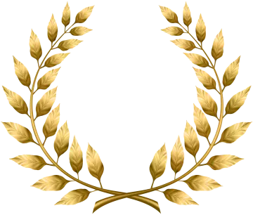 a gold laurel wreath with leaves