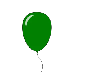 a green balloon on a white background