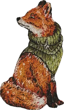 a picture of a fox sitting on the ground