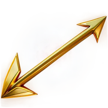 a gold arrow on a white background