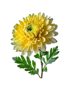 a yellow flower on a white background