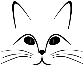 a black and white cat's face