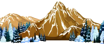 a mountain with trees and snow on it
