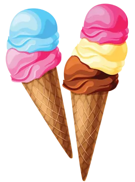 two ice creams with different flavors