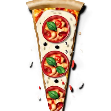 a slice of pizza with toppings on it