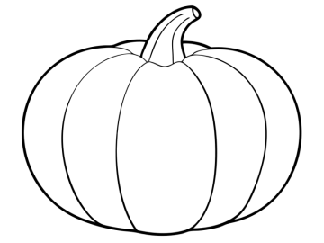 a black and white drawing of a pumpkin