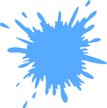 a blue paint splash on a white background