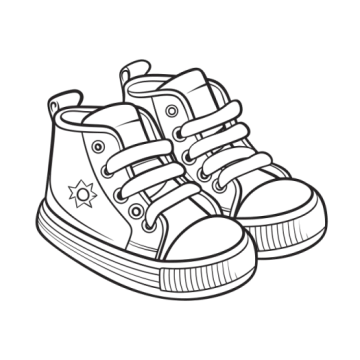 a drawing of a pair of sneakers