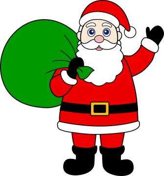 a santa claus holding a bag of presents