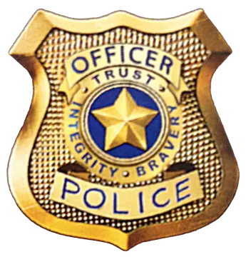 a police badge on a white background