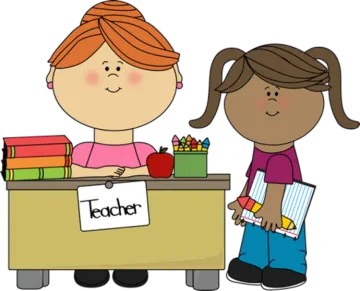 a girl and boy sitting at a desk with books