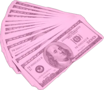 a pile of money on a white background