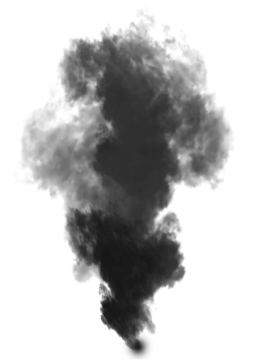 a black smoke cloud on a white background