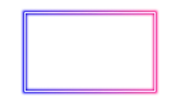 a white square with red and blue neons