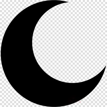 a black crescent on a transparent background