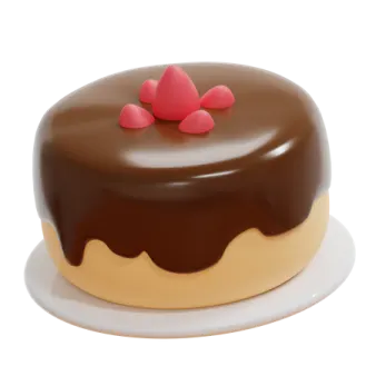 a chocolate covered cake on a white plate