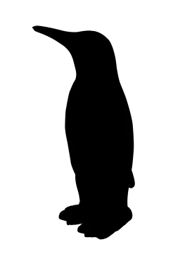 a penguin silhouetted on a white background